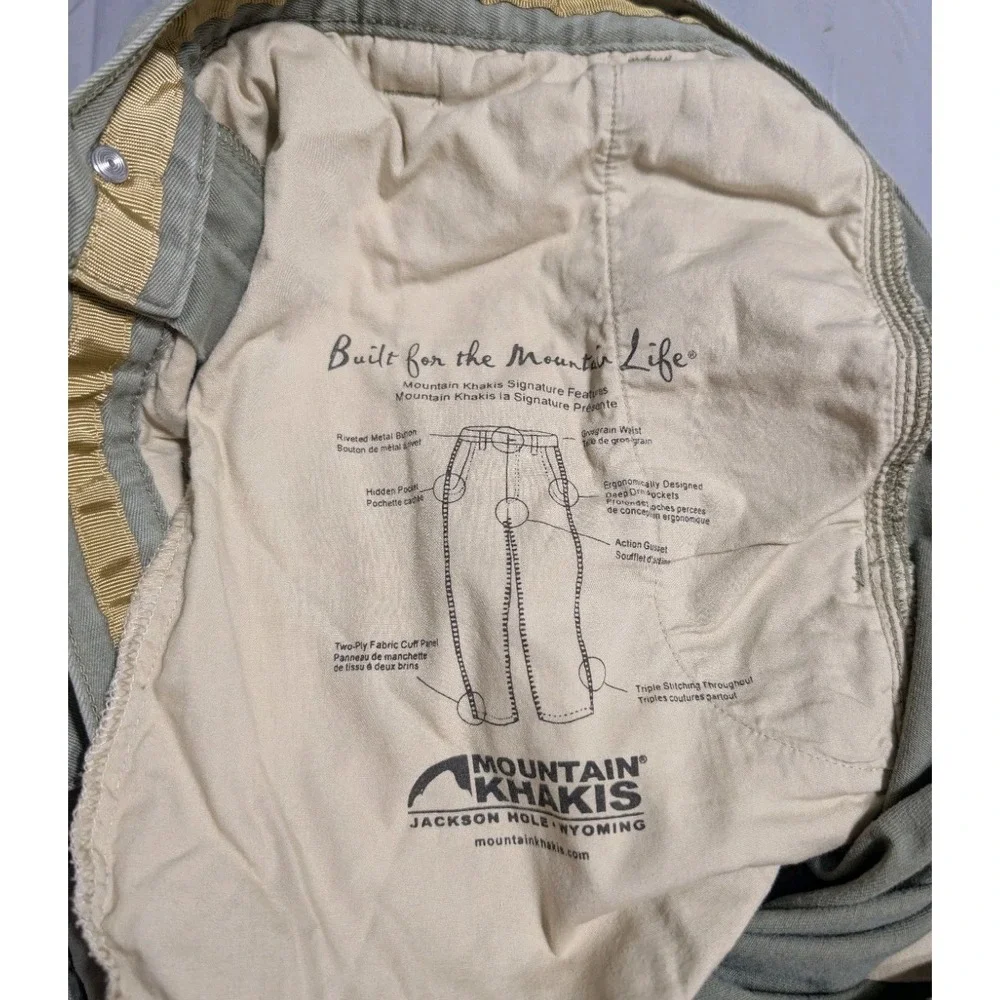 Mountain Khakis Original Mountain Pants Mens 38x30 Green Canvas Cotton